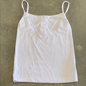 Josh Brown Henley Tank - white S/M